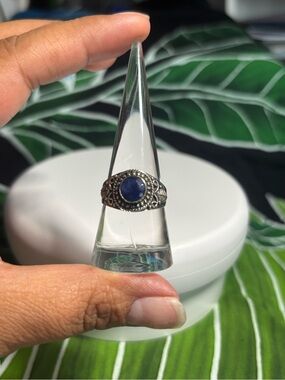 Sterling Silver Ring with Blue Sapphire
